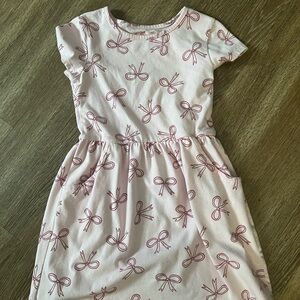 Cat & Jack Light Pink Bow Print Dress